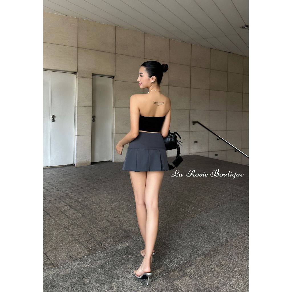 Chân Váy Kiểu Phối Nút LA ROSIE BOUTIQUE  Bản To Xếp Ly Ôm Gọn Body