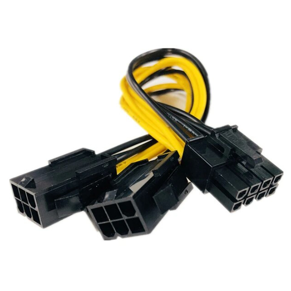 Cáp nguồn phụ cho VGA đầu đực 8 pin kết nối VGA và 2 đầu cái 6 pin kết nối với nguồn - Hàng đi kèm VGA  ASUS