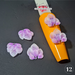 Hoa bột nail hoa đính móng tay ( hoa ẩn cánh sen ombre 2 màu )