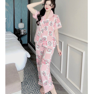 Bộ ngủ pijama ( bộ doremon) chất lụa mango mềm mịn ( ảnh thật ) size 40-58kg