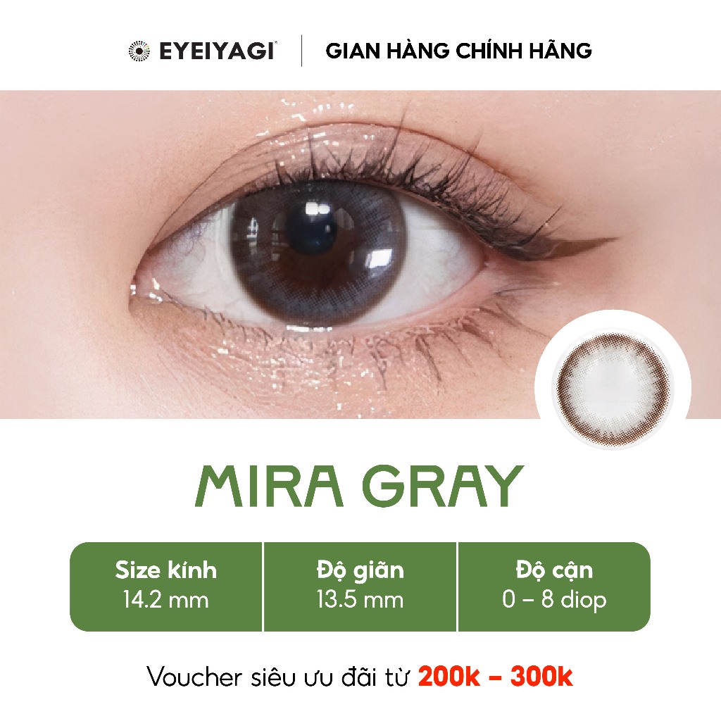 EYEIYAGI MIRA GRAY Tone xám tây PREMIUM SILICONE HYDROGEL | Anti UV | Chính hãng HÀN QUỐC