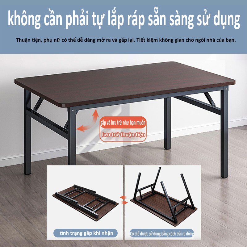 HUHU Bàn học làm việc gấp gọn khung chắc chắn Tiết kiệm không gian Mặt bàn bằng gỗ MDF dày 18mm | BigBuy360 - bigbuy360.vn