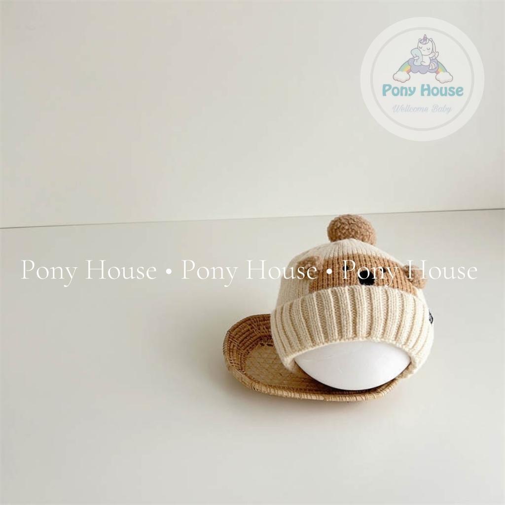 Mũ len 2 lớp phong cách hàn quốc dày dặn mùa đông cho bé trai bé gái 6 - 24 Tháng