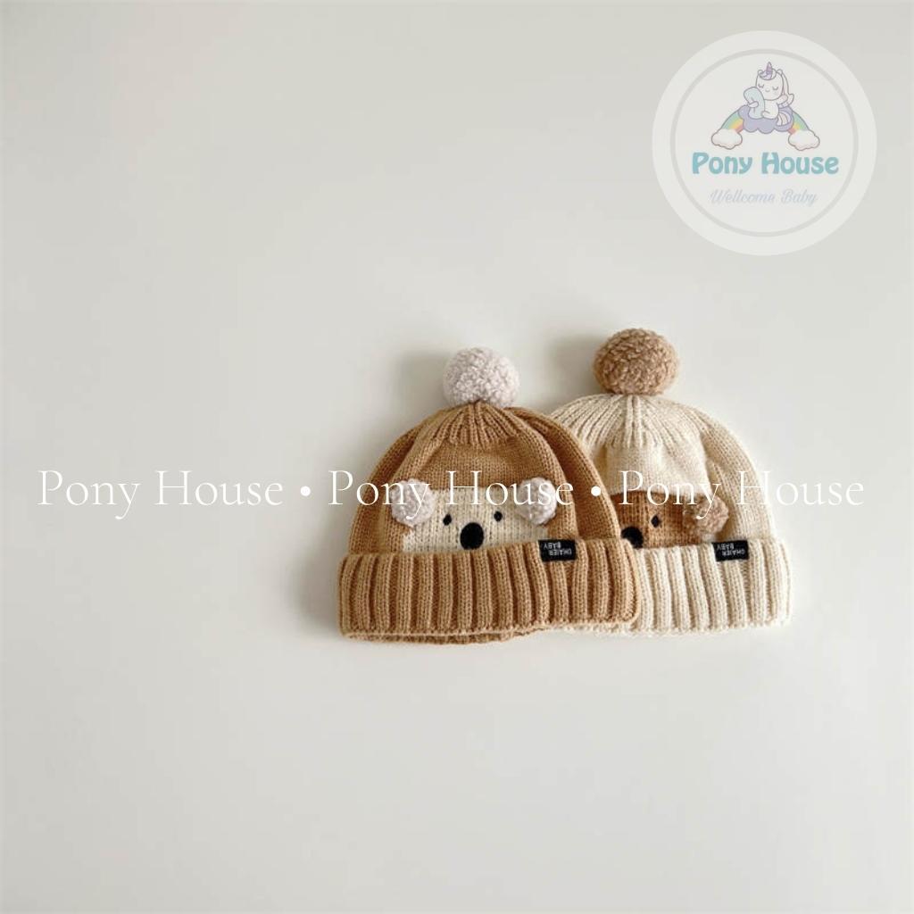 Mũ len 2 lớp phong cách hàn quốc dày dặn mùa đông cho bé trai bé gái 6 - 24 Tháng