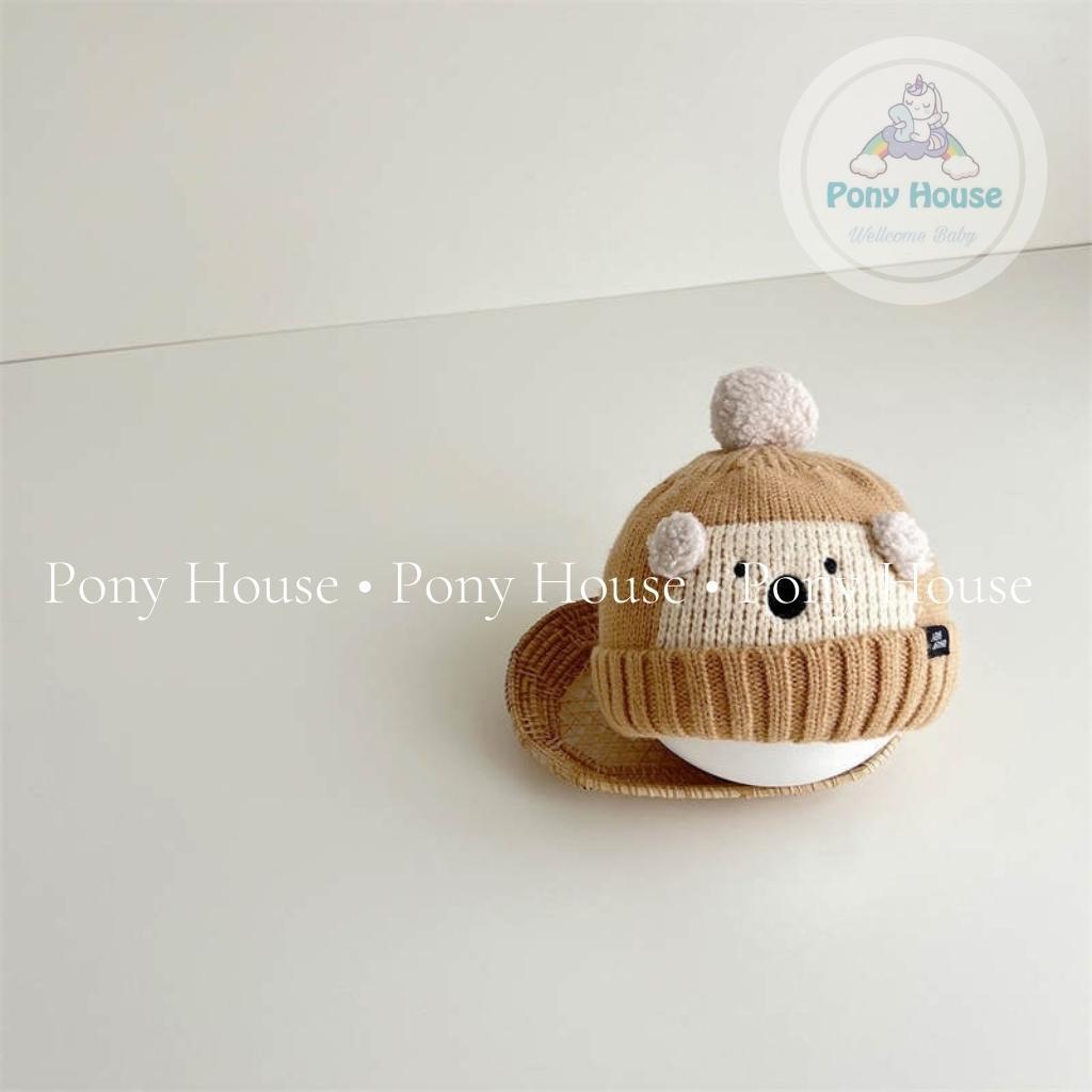 Mũ len 2 lớp phong cách hàn quốc dày dặn mùa đông cho bé trai bé gái 6 - 24 Tháng