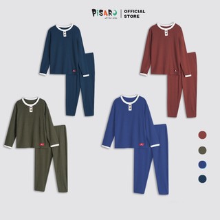 Bộ quần áo thu đông dài tay dáng ôm giữ ấm PISARO chất liệu cotton gân cao cấp co dãn