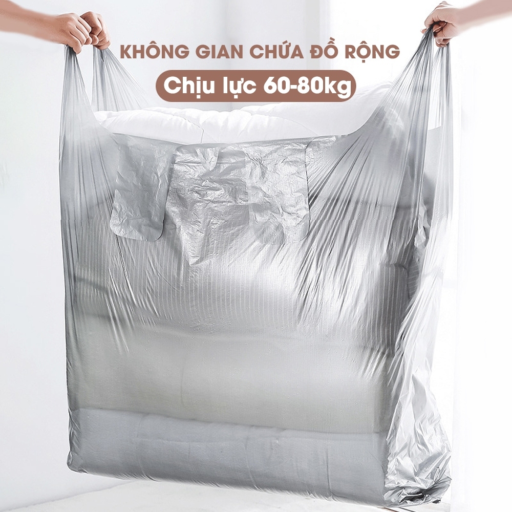 Combo 10 túi nilon size đại loại đẹp, dẻo, dai, túi bóng hai quai dùng gói hàng, đựng rác.
