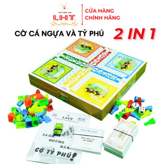Bàn cờ cá ngựa kết hợp cờ tỷ phú LIÊN HIỆP THÀNH 2 trong 1 siêu tiện lợi, Đồ chơi chính hãng cao cấp bàn lớn