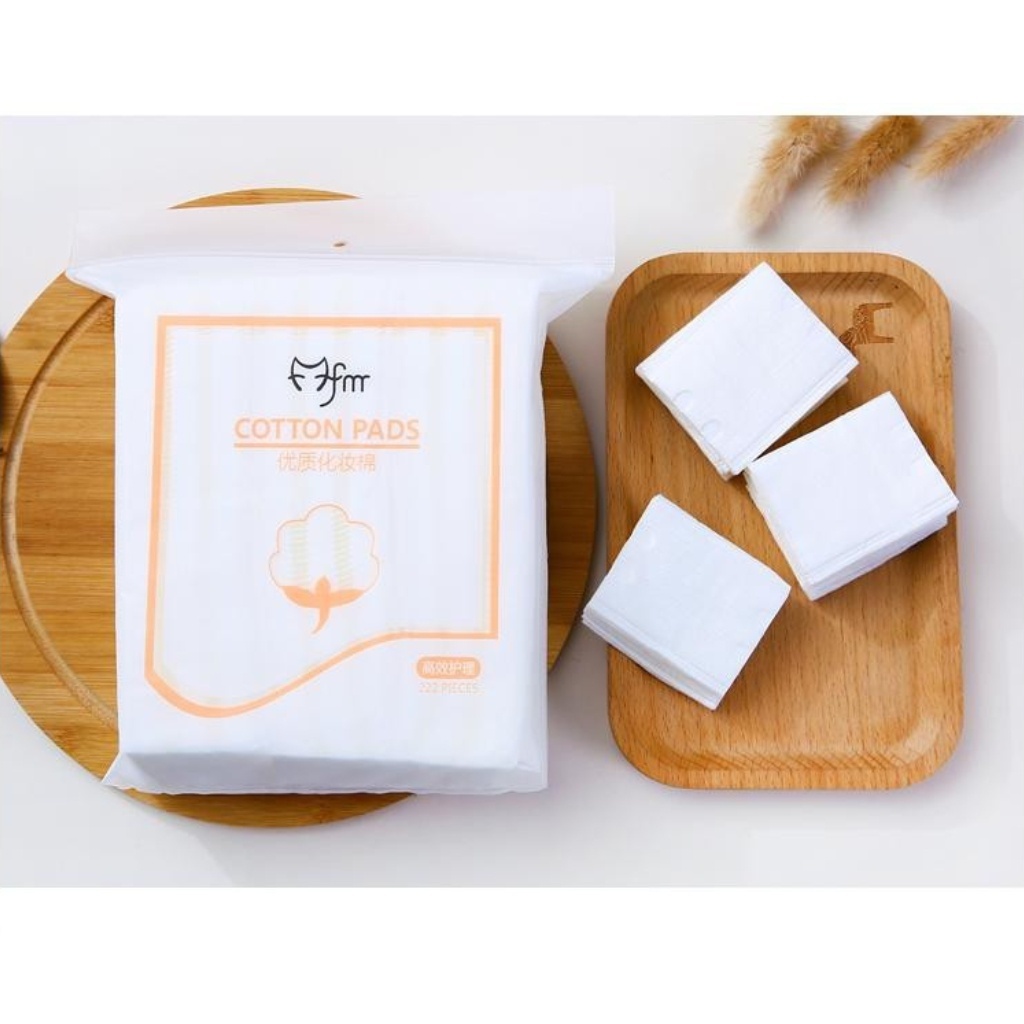 Bông Tẩy Trang 222 Miếng Cotton Pads 3 Lớp 2 Mặt Lameila Sợi Tự Nhiên An Toàn Cho Da Thấm Hút Tốt