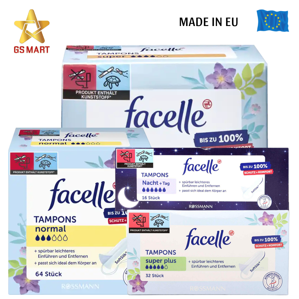 Băng vệ sinh Tampon Facelle Super Plus - Băng vệ sinh dạng nút - Nội địa Đức