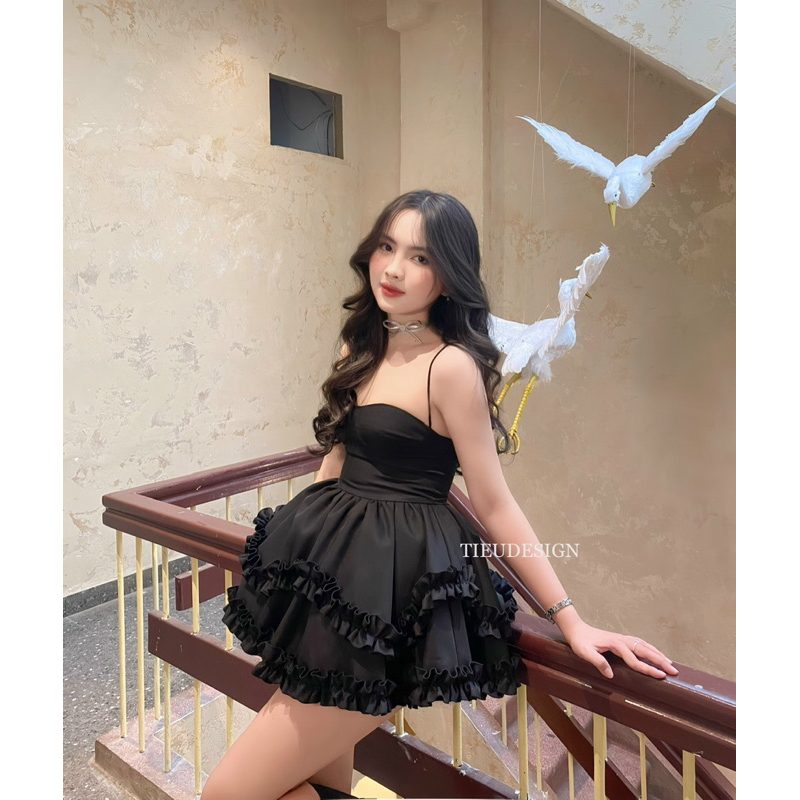 Lola Dress by TIEUDESIGN || Đầm xòe lolita hai tầng cúp ngực có dây nơ vai