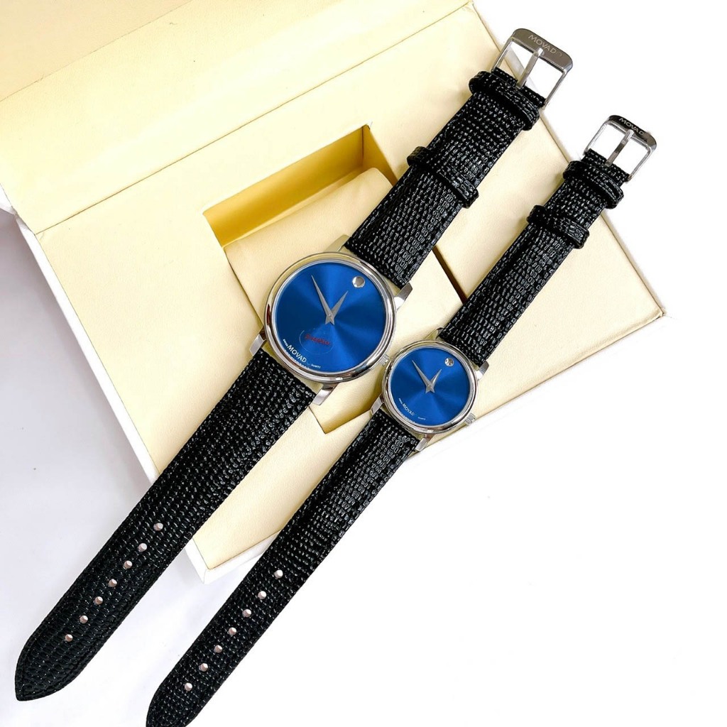 Đồng hồ đôi dây da M.o.v.a.d.o thời trang đẹp, size 38mm dây da cao cấp, chống nước, kiểu dáng thanh lịch bảo hành máy 3