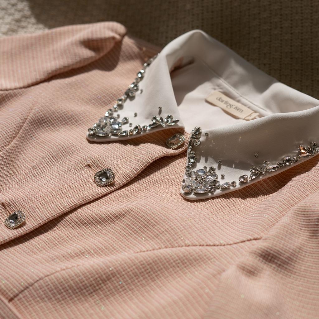 DARLING.ISM - Set áo khoác đính đá và chân váy ngắn Audrey Set vải tweed