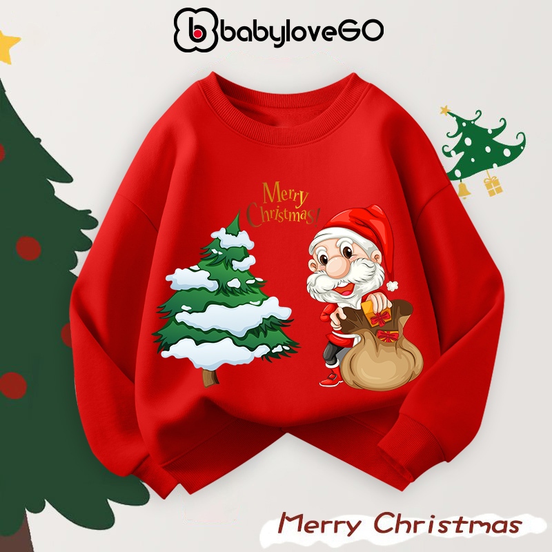 Áo nỉ cho bé Noel 2023 áo sweater giáng sinh Merry Christmas cho bé trai bé gái in hình độc đáo
