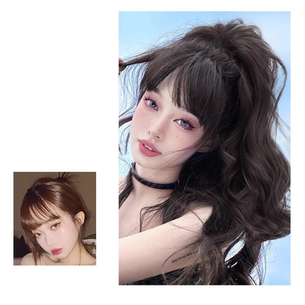 Tóc giả búi ngoạm 30cm xoăn tự nhiên phong cách Hàn Quốc