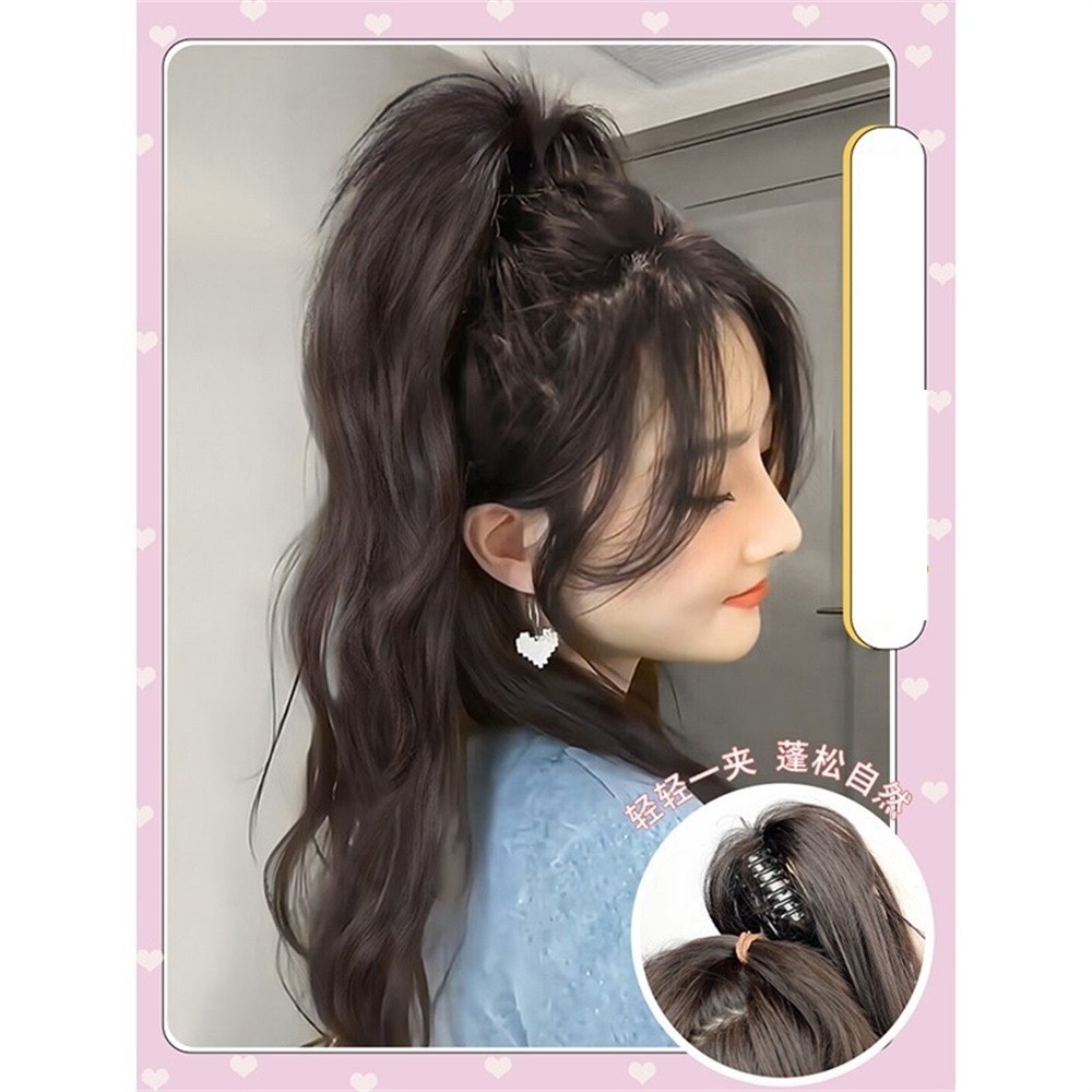 Tóc giả búi ngoạm 30cm xoăn tự nhiên phong cách Hàn Quốc