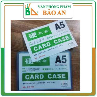 Card case khổ A5 tập 10 cái, dùng để kẹp và treo tài liệu bằng vòng Inox Card ring rất tiện lợi