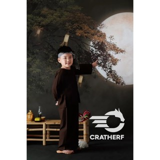 Bộ Bà Ba Nâu Cho Bé Và Người Lớn Đủ Size Có Kèm Khăn Rằn