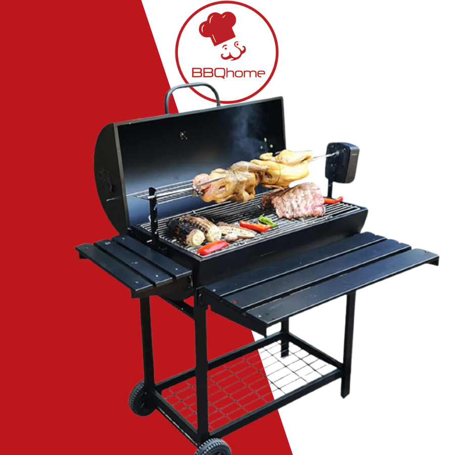 Bếp nướng than sân vườn BBQ05, Bếp nướng than motor xoay tự động
