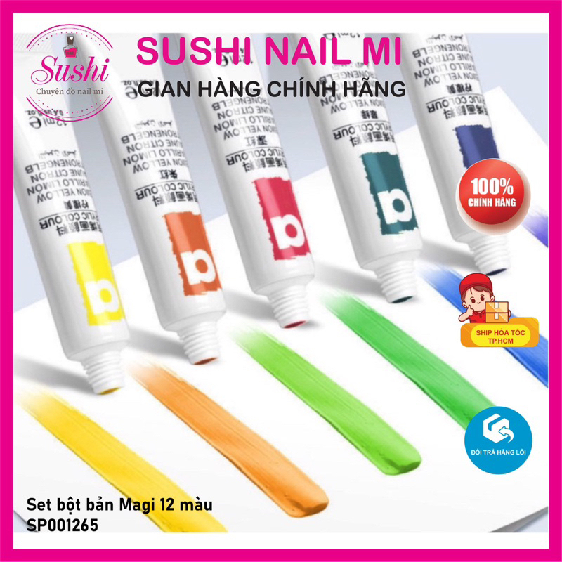 Set bột bản Magi 12 màu chuyên dụng cho nail - Sushi nail mi