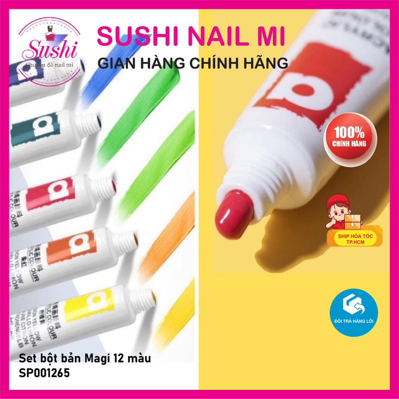 Set bột bản Magi 12 màu chuyên dụng cho nail - Sushi nail mi