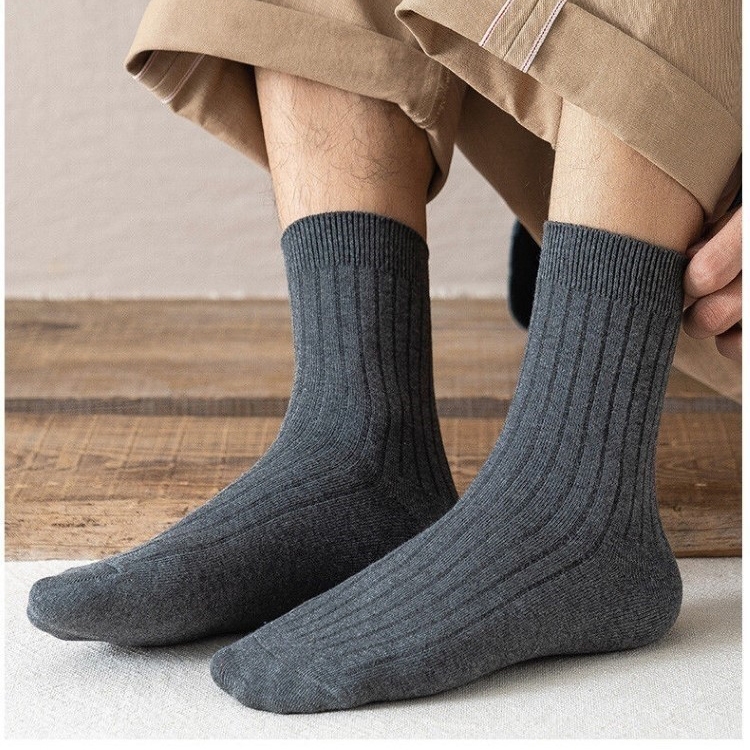 Tất Cổ Cao Nam Cotton Gân Tăm Co Giãn 4 Chiều - Vớ Nam Ôm Chân Thoải Mái Hoạt Động T44