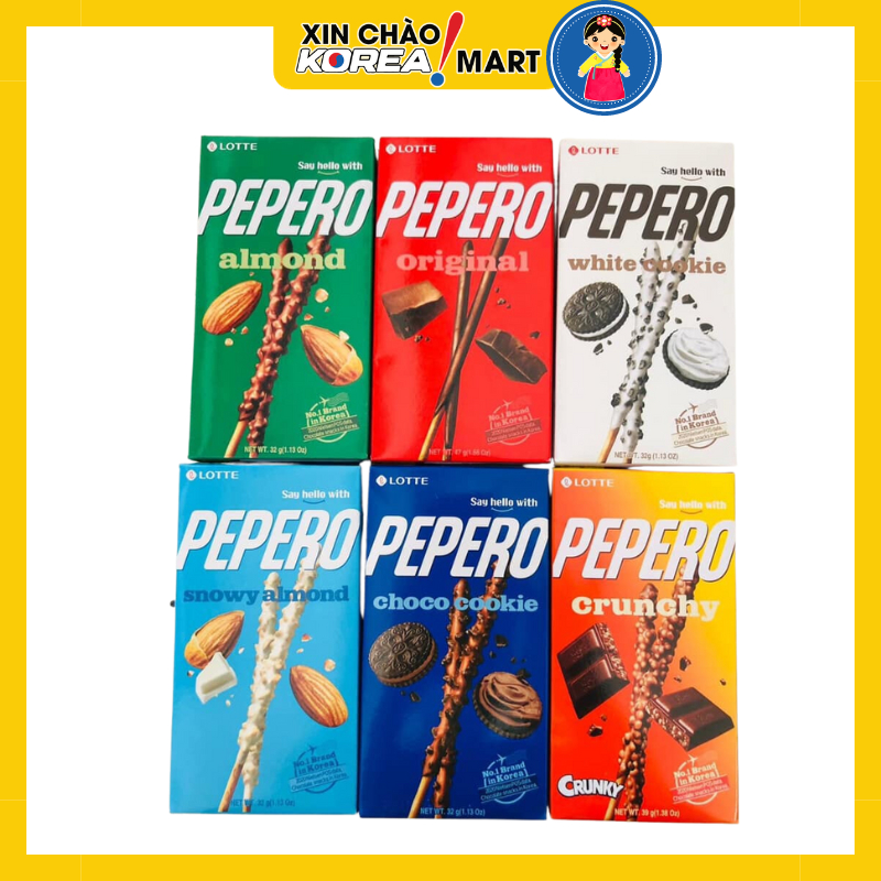 Bánh que Lotte Pepero 32g/37g/39/47g | 롯데 빼빼로 7종