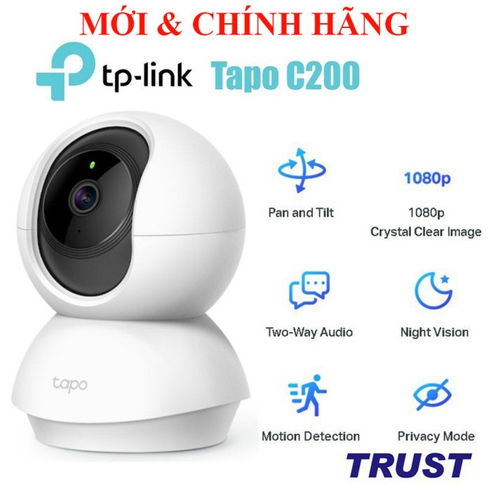 Camera Wifi Tapo C200 Full HD 1080P xoay 360 độ Giám Sát An Ninh. Tapo C100