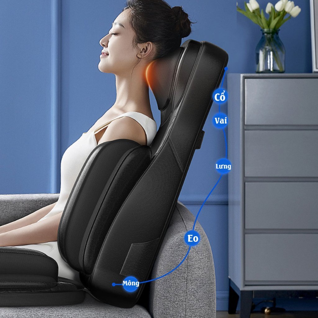 Ghế massage toàn thân KC-700 hồng ngoại mới, Đệm massage toàn thân chuyên sâu cho lưng, Ghế mát xa cổ vai gáy cao cấp