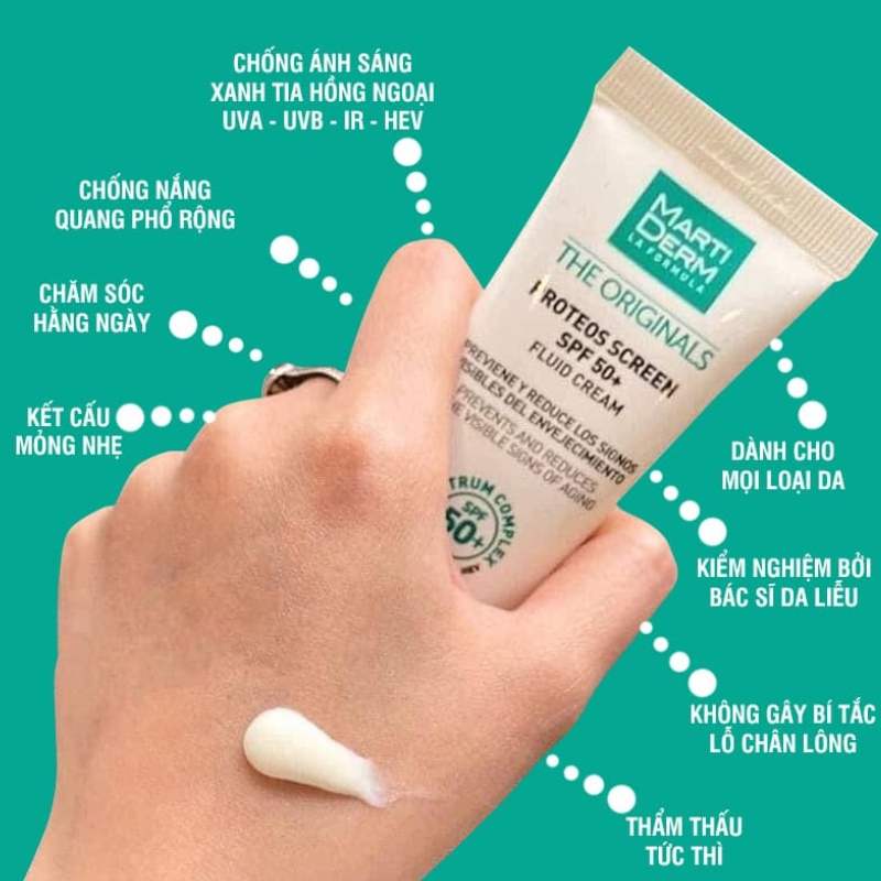 Kem chống nắng MartiDerm the Originals Proteos Screen SPF50+ 40ml cho da dầu, mụn, nám và tăng sắc tố da