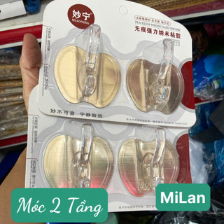 Combo 2 móc dán tường 2 tầng hình táo vàng bạc siêu chắc