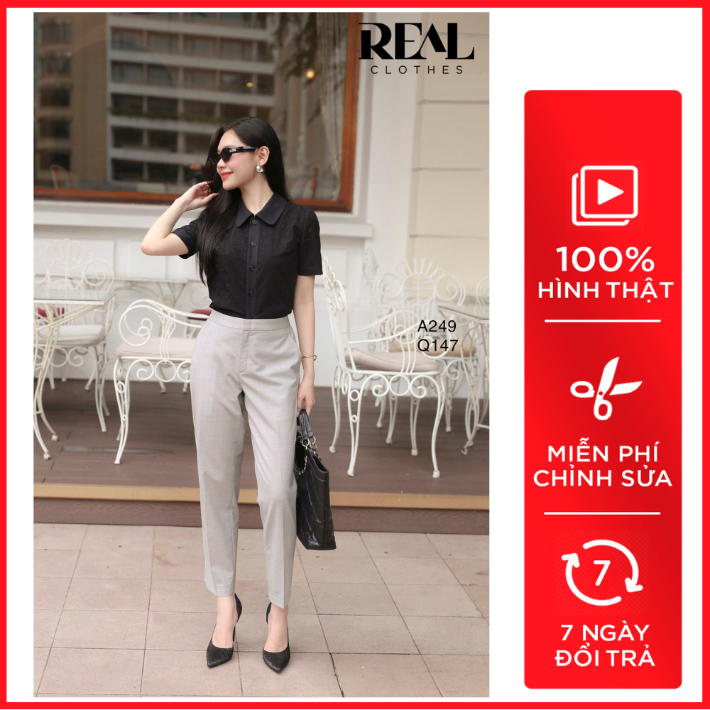 Quần Lưng Thun Xám Trắng_REAL