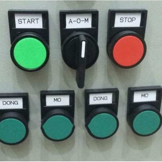 Nhãn Nút Ấn Gắn Tủ Điện Phi 22 Và 25 Túi 100 cái, Túi 50 cái