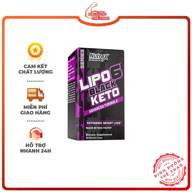 Lipo 6 Black Keto Hỗ Trợ Chuyển Hóa Mỡ Thành Năng Lượng Giúp Đốt Mỡ Giảm Cân An Toàn Nutrex Lipo6 Black Keto 60 Viên