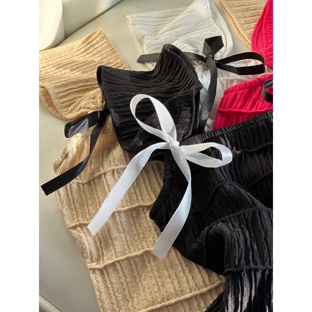 Audrey Top - Áo Cổ Vuông Thắt Nơ Xinh Đẹp mùa hè nữ women Đủ 5 Màu | BigBuy360 - bigbuy360.vn