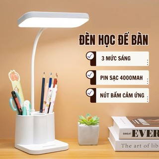 Đèn Học đèn decor 3 chế độ ánh sáng, cảm ứng nút, có pin sạc