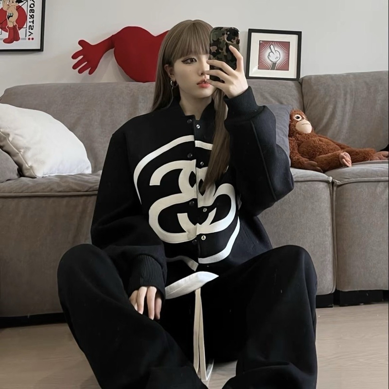 STUSSY VARSITY 2022 - Áo khoác dạ ép big logo thu đông