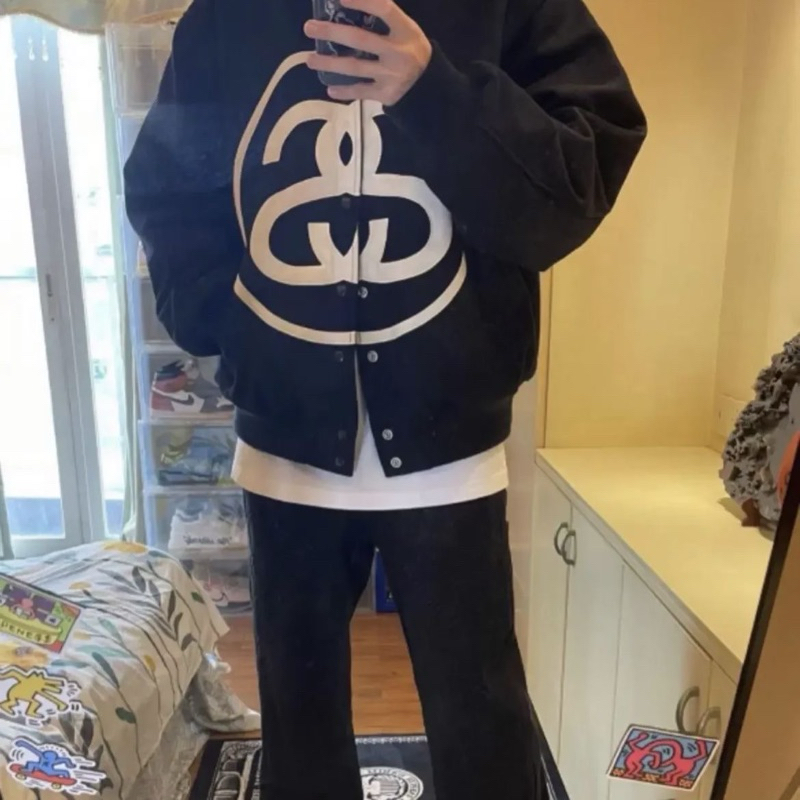 STUSSY VARSITY 2022 - Áo khoác dạ ép big logo thu đông