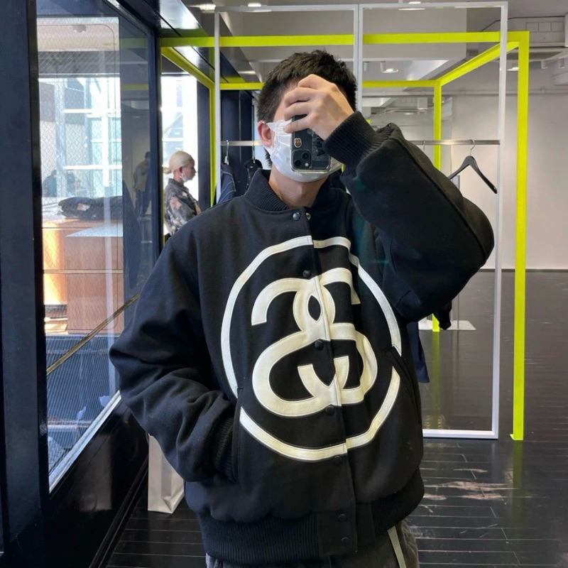 STUSSY VARSITY 2022 - Áo khoác dạ ép big logo thu đông