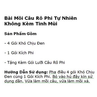 Bài Mồi Câu Rô Phi Tự Nhiên