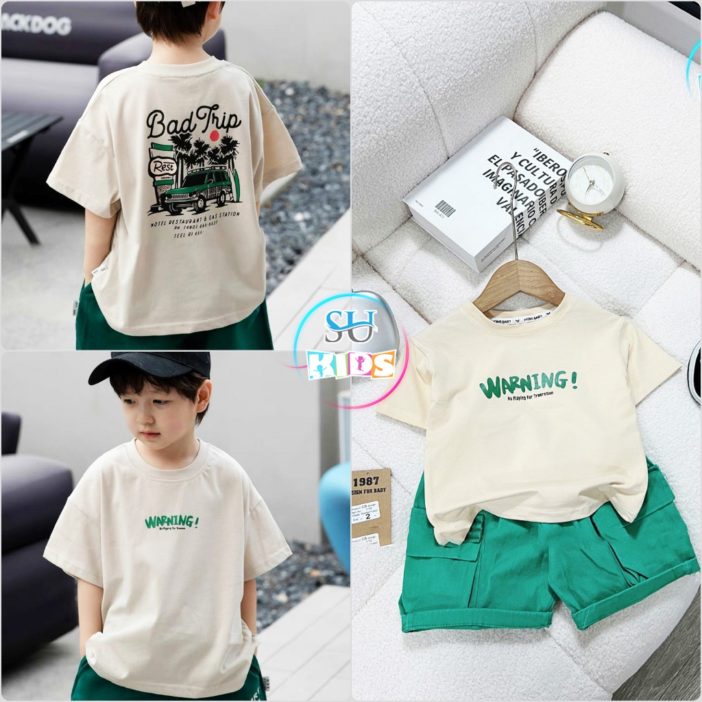 Set bộ bé trai cực đẹp, áo, quần túi hộp vải loại tốt mềm, mịn, thoáng mát - Bộ oto - SU001