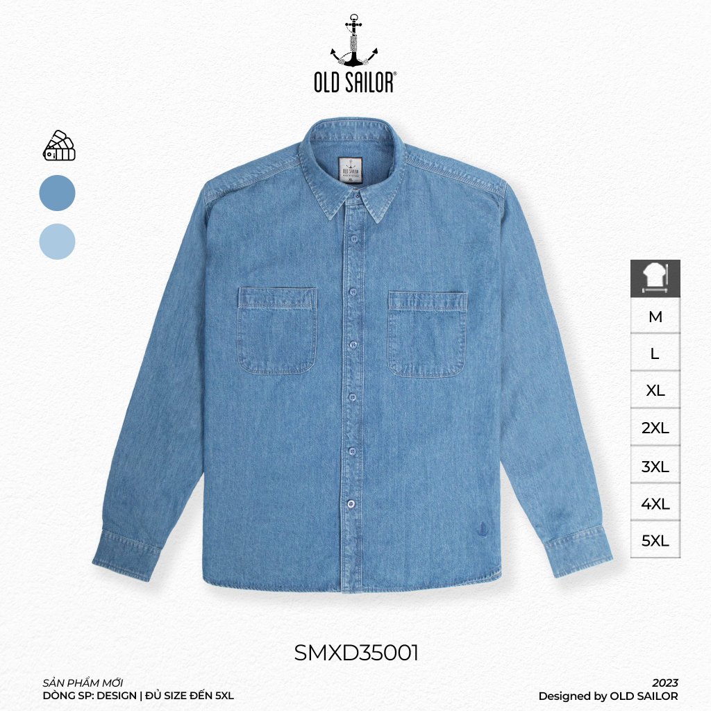 Áo sơ mi denim Old Sailor - 35001- Big Size Upto 5XL