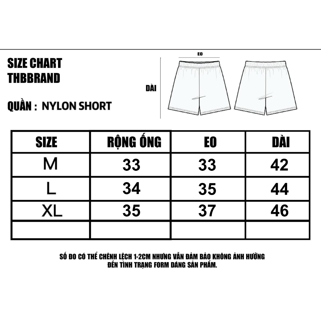 Quần short dù - NYLON SHORT - form trên gối thoải mái  - chính hãng THBBRAND