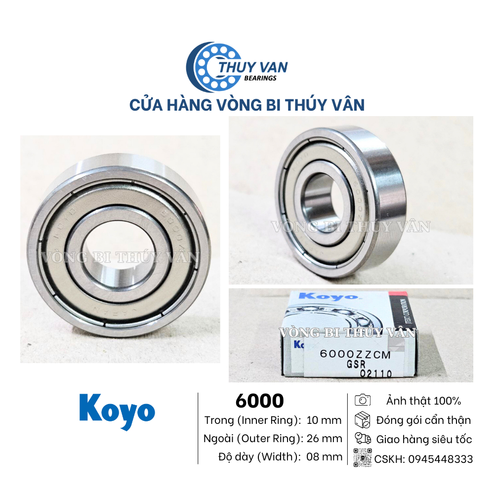 Vòng bi bạc đạn hạt tròn, cầu 6000 6001 6003 6004 6005 6007 6009 hãng KOYO Nhật