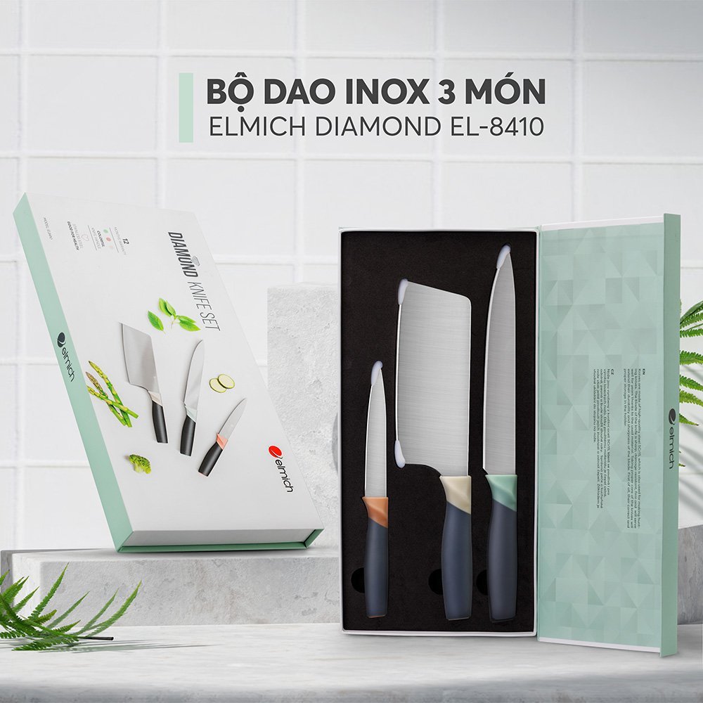 Bộ dao inox 3 món đóng hộp Elmich EL8410