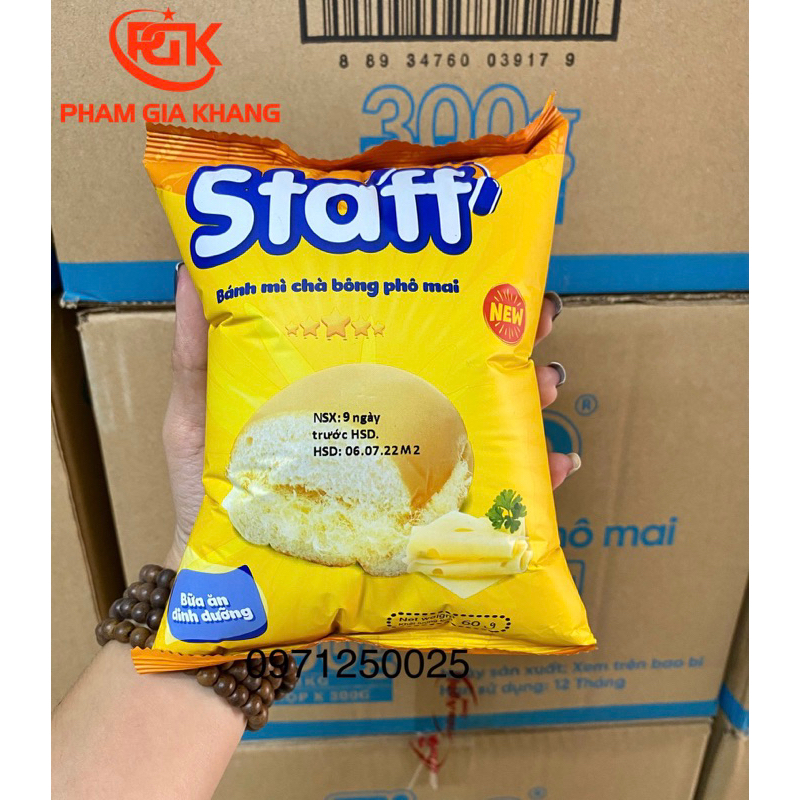 Combo 5 bánh mì staff chà bông phô mai 60g