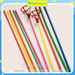 [Ngẫu Nhiên] Set 10 que cắm bong bóng bay cầm tay kèm phễu đỡ đủ màu xinh xắn cho bé