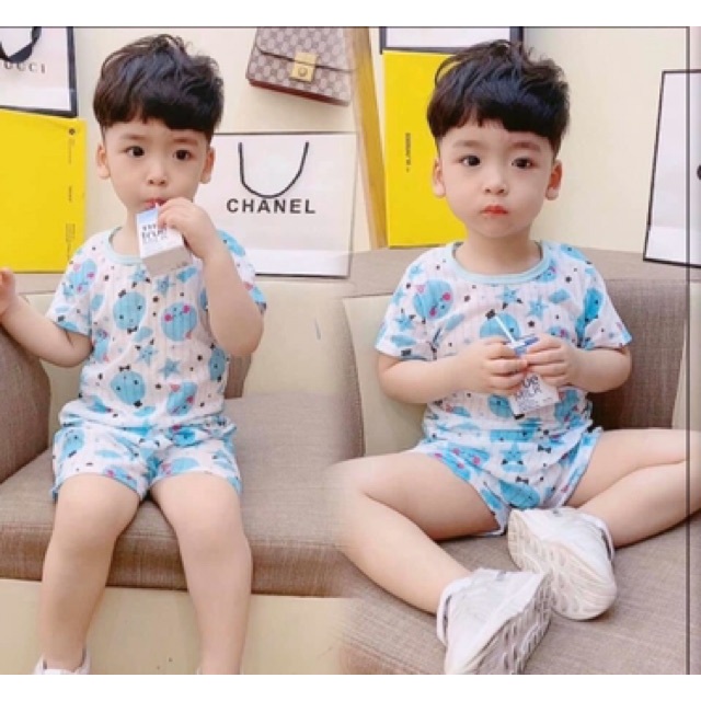 Set bộ bé trai vải cực mát, thoải mái, thấm mồ hôi cho bé - SU002