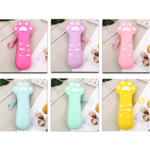 Hộp bút chân mèo silicon HBS5 túi viết bóp viết dễ thương cute