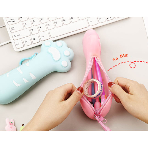 Hộp bút chân mèo silicon HBS5 túi viết bóp viết dễ thương cute
